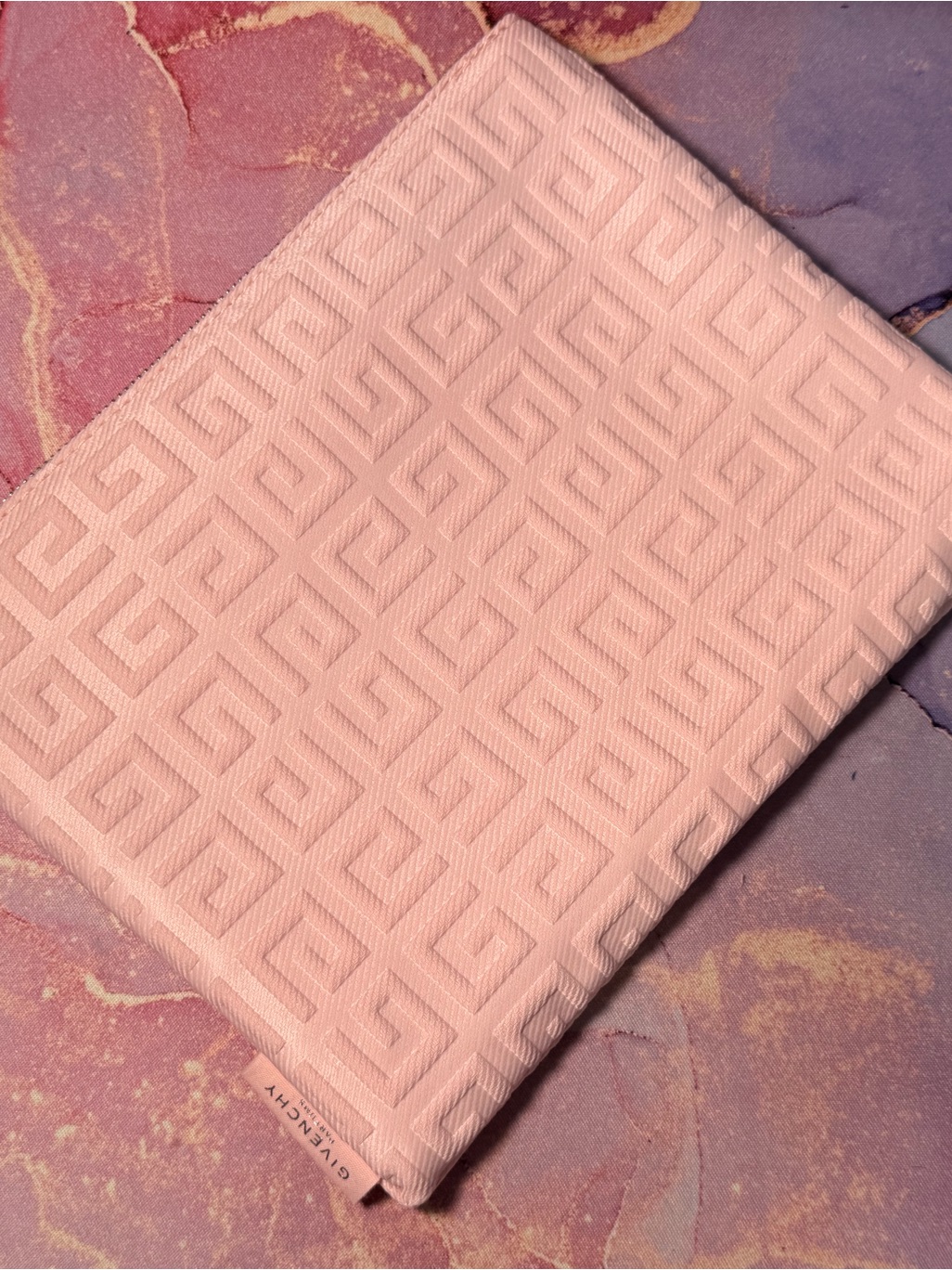 Givenchy Large Pink Geometric Quilted Pouch